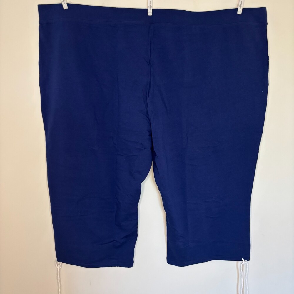 Belle by Kim Gravel NEW French Terry Cropped Pants Rope Detail Womens 5XP QVC